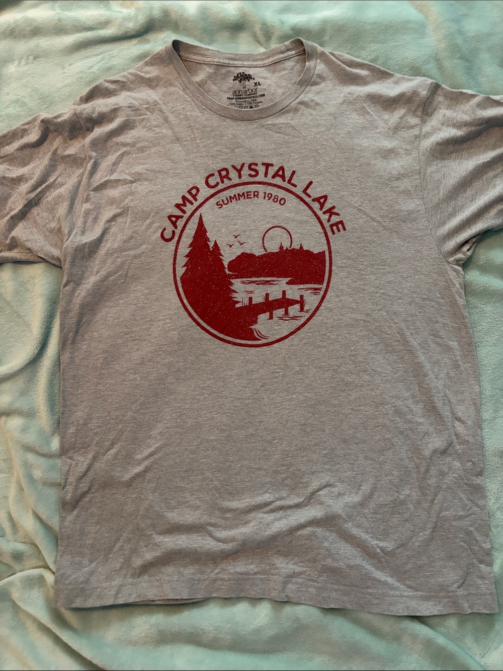 Ann Arbor T-Shirt Co Camp Crystal Lake Counselor Graphic Tee Gray XL Friday 13th